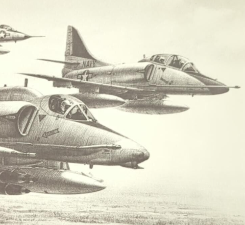 Impresión artística de colección Douglas A-4 Skyhawk aviones aviación a bordo - Imagen 3 de 5