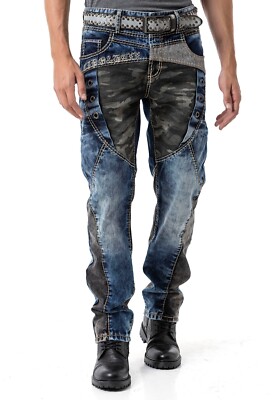 Cargo Jeans Hose Cipo & Baxx CARLO Herren Jeans – Cargo-Denim In Stonewashed-Optik, Alle Größen Chino Cargo Hose Herren