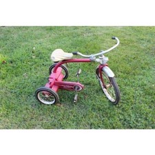 Vintage Murray Childs Tricycle Red Chain Drive White Seat Pedals Bell