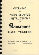 Ransomes M.G.2 Crawler Tractor Instruction Book Manual
