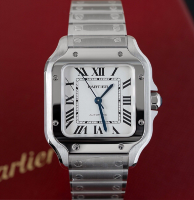 Cartier クォーツ時計 ホワイト Cartier Santos De Cartier Medium White Dial WSSA0029 BRAND NEW