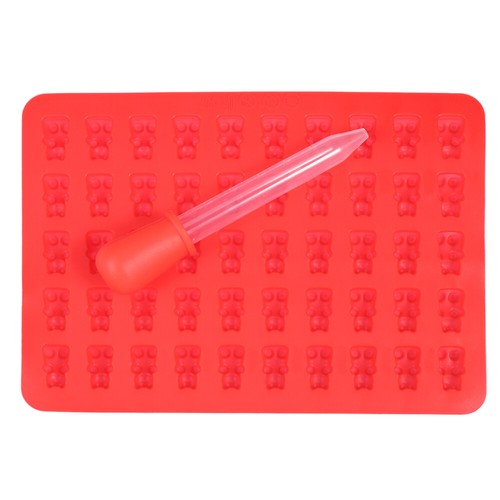 50 Holes Bear points de vente Mold Silicone Candy Mold Fun with Dropper (Red)
