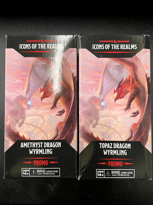Amethyst & Topaz Dragon Wyrmling Set Free RPG 2024 Exclusive Icons of the Realms