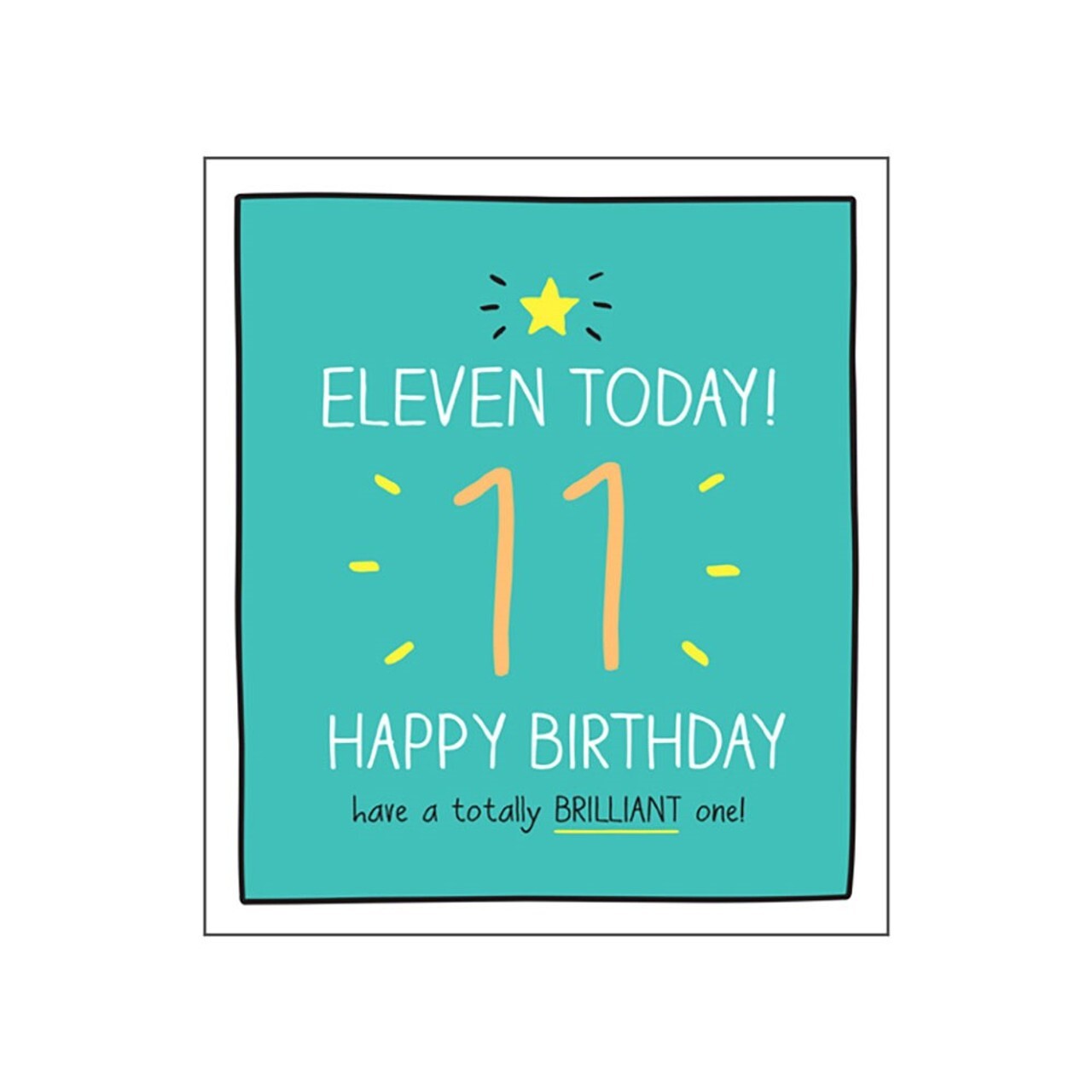 11th Birthday Card – Bold Bright Neon Coloured Greeting Card by Pigment