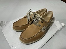 Sperry Bluefish Eye Boat Shoe Women 6 M Leather Linen Lace Up