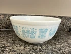 Vintage Pyrex  2-1/2 Qt Mixing Bowl #403 Amish Butterprint Turquoise Rooster