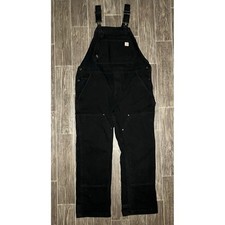 Carhartt Bib Overalls Womens XL Short Black Double Knee Workwear 102966-001