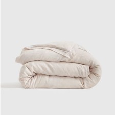 Quince European Linen Double Flange Duvet Cover Set King Cal King Sand 100 Flax