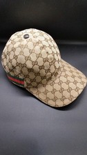 Gucci GG Canvas Sherry Line Baseball Cap Beige Green Red Size M Italy Authentic