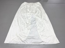 Vanity Fair Classic Half Slip Sz M Ivory long LENGTH 31  Back Slit Lace Trim