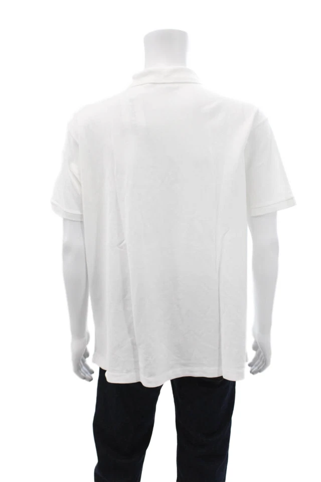 Lacoste Mens Short Sleeve Knit Logo Collared Polo Shirt White Cotton Size 3XL - Image 3 of 4