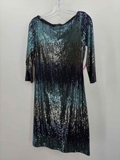 Pre-Owned Karen Kane Blue Size Medium Midi Long Sleeve Dress