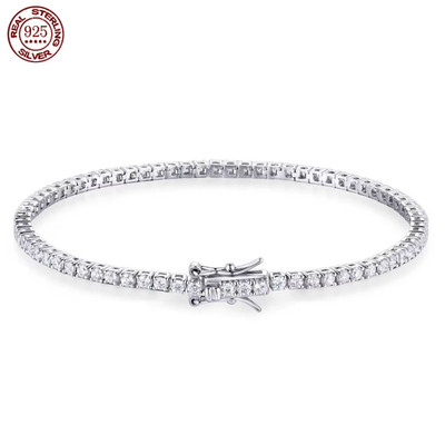 B-Preis D VVS1 Moissanit Tennis Armband S925 Sterlingsilber vergoldet 18K 