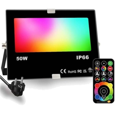RGBW Außenstrahler 40W 120 Farben Warmweiß IP66 Wasserdicht Timer Flutlicht