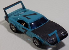Aurora AFX Standard 7 Dodge Charger Daytona Blue Black 1753 HO Slot Car EA023