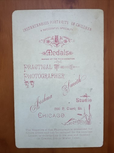 Cabinet Card Well Dressed Man Joshua Smith Studios Chicago Late 1800's - Picture 2 of 2