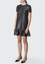 Carolina Herrera Metallic Jacquard Leopard Print Shift Dress Size 2 $2,277.00