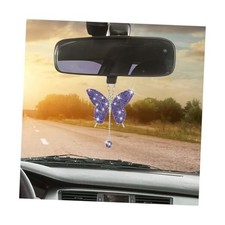 Bling Butterfly Car Accessories, Crystal Rhinestone Vehicle Rear View Purple