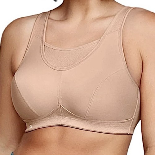 Glamorise 42E No Bounce Nude Camisole Sport Bra! NEW! - Afbeelding 1 van 13
