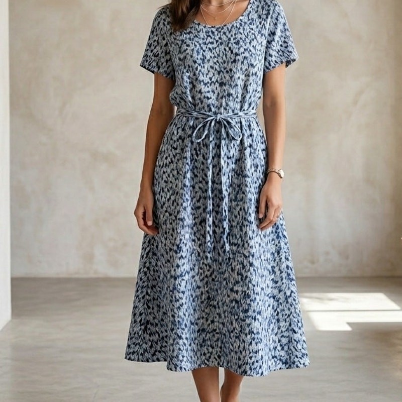 gerard darel blue dress V-Neck Midi Length Dress