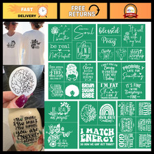 7PCS Inspirational Silk Screen Stencils - Reusable Motivational Word Art for Cra