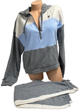 VICTORIA'S SECRET PINK COZY SOFT SWEATSHIRT SWEATPANTS 2PC MULTICOLOR SET MEDIUM