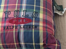 Vintage Lauren Ralph Lauren Garrison Plaid Embroidered Logo Pillow 26"x18"