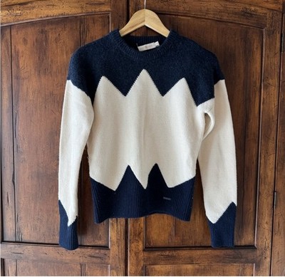 Tory Burch Wool Alpaca Blend Color-block Sweater XS