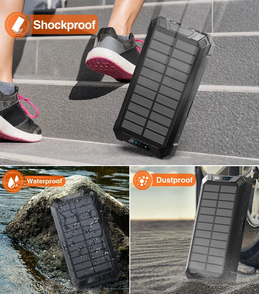 36000mAh Wireless Power Bank with 4 Built-in Cables 6 Outputs 15W Fast Charging