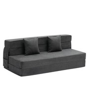 VEVOR Folding Sofa Bed 3-in-1 Foldable Couch Bed with 2 Pillows Dark Grey Queen