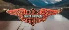 Vintage 11 3/4 X 3 1/4” Harley Davidson Motorcycles Wings Logo Porcelain Sign