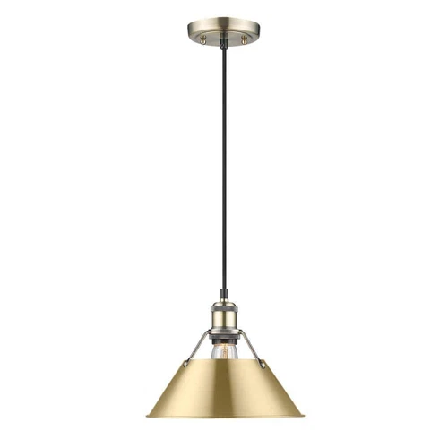 Golden Lighting Orwell 1-Light Pendant Aged Brass Bronze 100W Modern - Picture 1 of 3