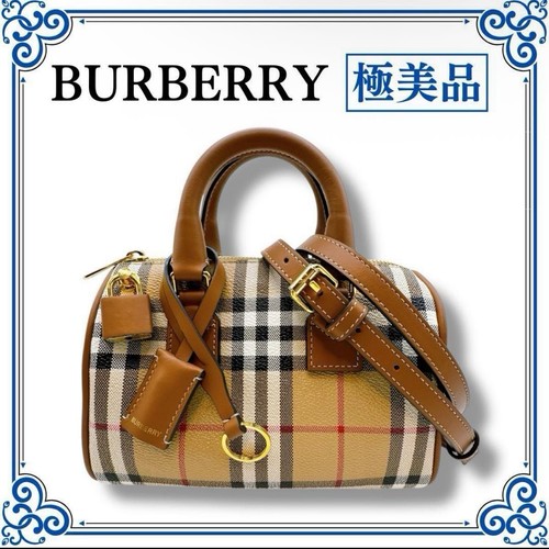 BURBERRY Mini Bowling Bag Shoulder Bag Brown Women s 2WAY