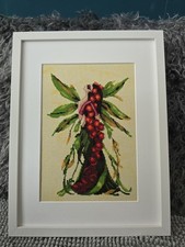 Nora Corbett,Kreuzstichbild,handgefertigt mit Glasperlen