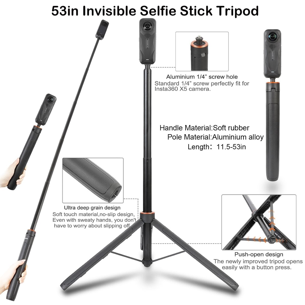 PellKing Accessories Kit for Insta360 X5,Included Carrying Case 