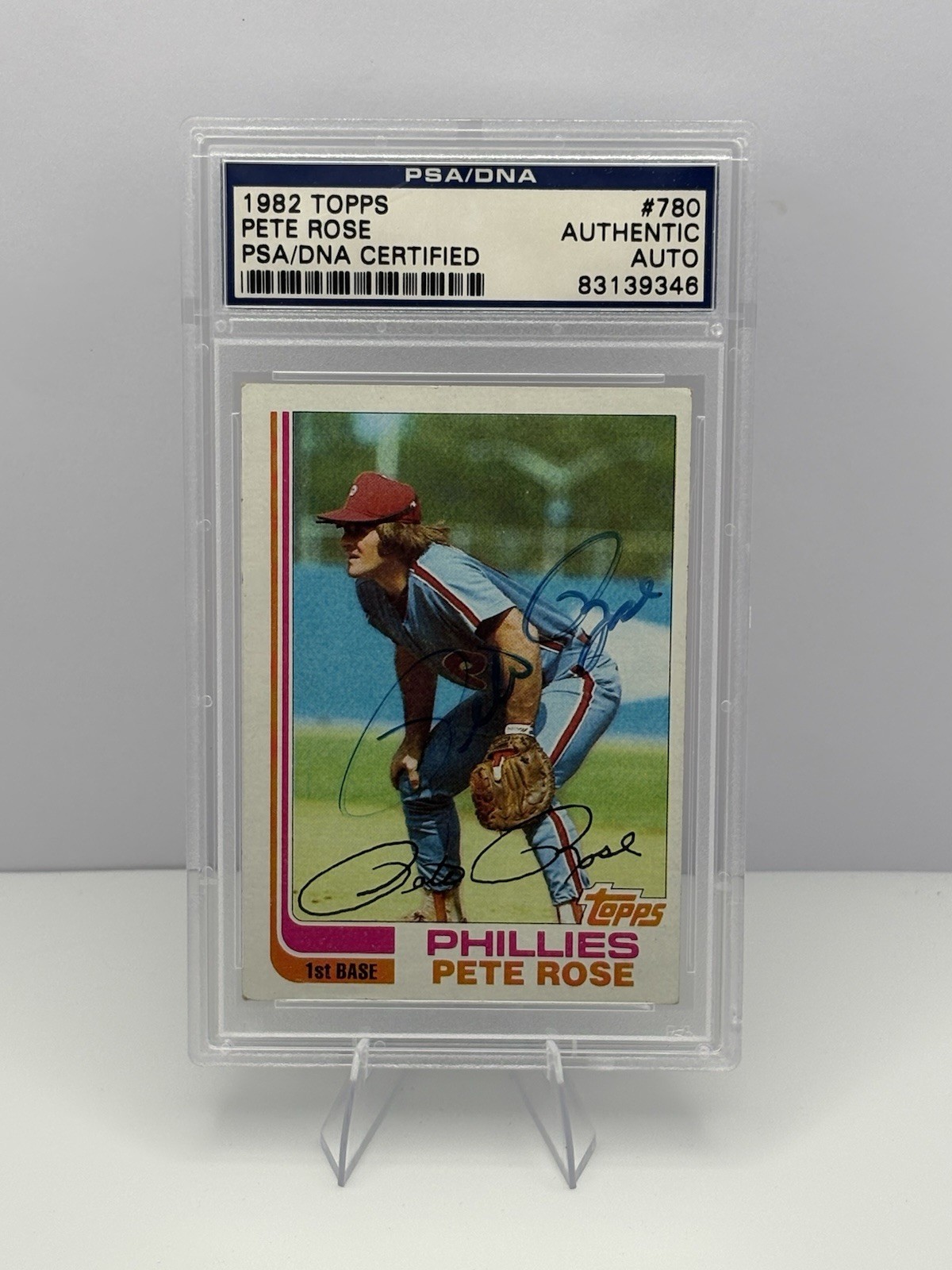 1982 Topps Pete Rose #780 Signed Auto PSA/DNA Certified Phillies HOF Autograph