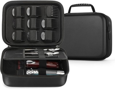MOSLA Barber Case for Hair Clippers Guard Grooming Kit Storage Bag Black