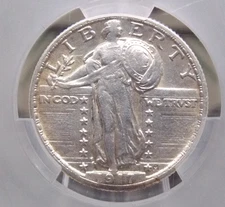 1917 "P" Standing Liberty Quarter *TYPE 2* 25c CACG XF Details #011 Extra Fine