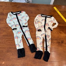 Birdie Bean Rainbow Print Kids One Piece Pajamas bamboo size 12-18 months