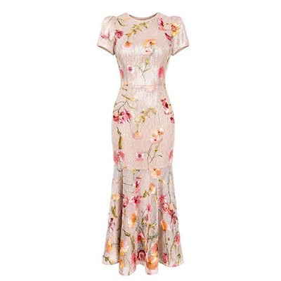 Milly Tahlia Sequin Embroidered Midi Dress Womens 4 Floral NWT MSRP $795