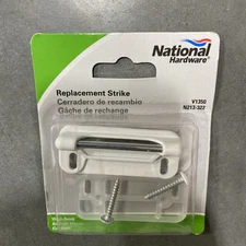 WHITE SPRING LOADED STRIKE CATCH WITH SHIMS FOR STORM & SCREEN DOOR LATCH HANDLE