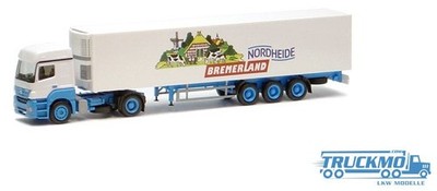 Herpa Bremerland Nordheide Mercedes Benz Axor Eurokühlkofferauflieger 4268