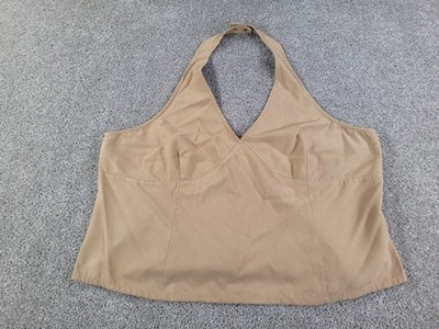 Venezia Jeans Clothing Co Womens 28 Sleeveless Shirt Beige V-Neck Polyester NWOT