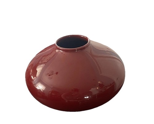 Vtg Squat Vase German Scheurich Amano Red Abstract MCM Southwestern Fall Galaxy - Picture 8 of 14