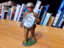 VERY NICE 1930s BARCLAY B79/740  LEAD DIME STORE G.I. SOLDIER W/ FRENCH HORN 2
