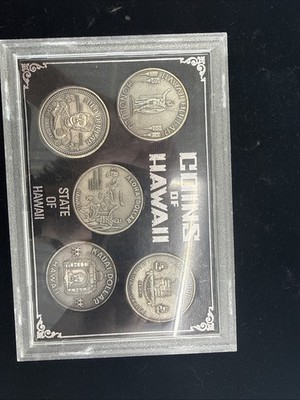Hawaii State Dollar Set Silver Tone - Honolulu, Maui, Hilo, Kauai & Aloha #X1163