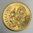 Photo of a 1955 Mexico 5 Pesos Gold from an eBay listing that sold on Jun 29, 2026