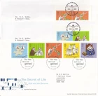 6 x GB RM FDC: 2003 SECRET OF LIFE - Set & Panes + Bureau & Cambridge Cancels