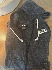 Nike Women  s XS Dark Gray Full Zip Hooded Logo Long Sleeve Hoodie
