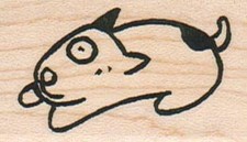 Spot Dog 1 1/4 x 2" Mounted Rubber Stamp, Dog Stamp, Doggy Stamp